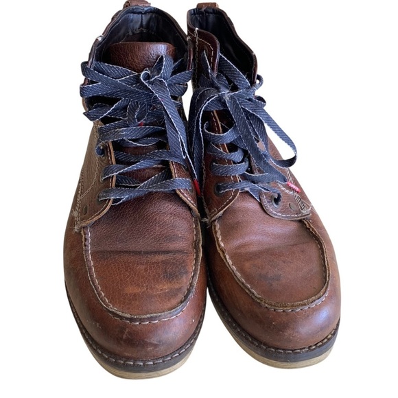 Crevo Buck Lace Up  Mens Brown Leather Casual Boots size 10 Caramel